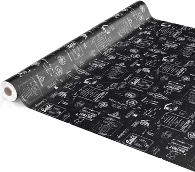 Produktbild von Tischdecke Wachstuch Essen Schwarz Robust Wasserabweisend Breite 140 cm Länge 300 cm