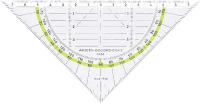Produktbild von ARISTO Geodreieck 16cm mit Facette und Tuschenoppen 10 Stk.