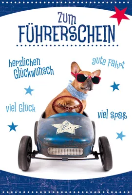 Produktbild von Führerschein - Glückwunschkarte im Format 11,5 x 17 cm mit