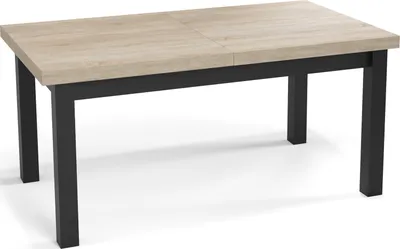 Obrázek produktu pro Moderní Obdélníkový Rozkládací Jídelní Stůl - Úspora místa - Černé Dřevěné Nohy - 160 až 210 cm - Dub Sonoma -  160 x 90 cm
