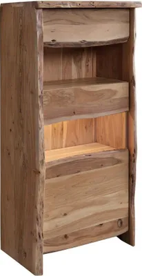 Produktbild von MASSIVMOEBEL24.DE Vitrine Akazie 71x45x147 natur lackiert PURE ACACIA #110
