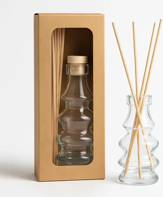 Produktbild von WonderWax Raumduft Stäbchen Reed Diffuser Tannenbaum Set 120 ml mit 5 Stäbchen Duft für Bad, Büro oder Badezimmer Feige und Rose