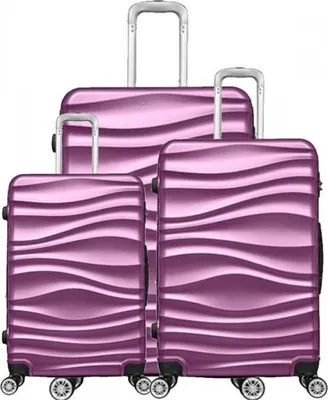 Immagine prodotto di Valigia valigia 3 pezzi trolley rigido set di valigie set di bagagli a mano bagagli borsa da viaggio ABS-04 viola