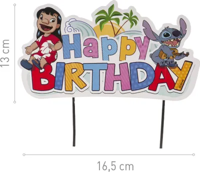 Zdjęcie produktu dla Cake Topper Stitch - 16,5x13cm Urodziny