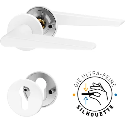 Produktbild von ERGO line Modern Design, Weiß Türbeschlag RENA Profilzylinder, Die ultra-feine Silhouette, Türbeschlag; Türgriff; Türklinke