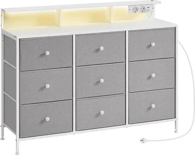 Produktbild von Kommode mit 9 Schubladen – Aufbewahrungsschrank – Sideboard – LED-Beleuchtung – 33,5 x 114 x 84 cm
