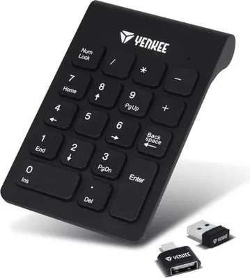 Obrázek produktu pro Bezdrátová numerická klávesnice YENKEE YKB 4020, 2,4 GHz, TYPE-C, kompaktní, lehká, 133 x 86 x 20 mm, 90 g