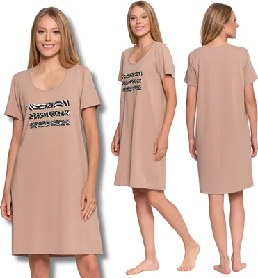 Produktbild von Locker Sitzendes Nachthemd Charmante Damen Pyjamas Tierdruck Modische Muräne Xl