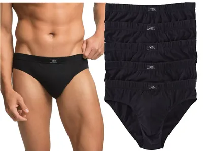 Produktbild von 5er-Pack Herrenslips Maxislip Slip aus Baumwolle Unterhosen Männer Unterwäsche schwarz, Gr. 6