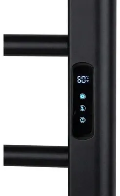 Zdjęcie produktu dla CERANO – Elektryczny suszarka do ręczników Ramus z wyświetlaczem – 160 W – czarna matowa struktura – 1400 x 30 mm