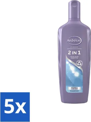 Zdjęcie produktu dla Szampon Andrélon 2 w 1 do szybkiego i skutecznego mycia - opakowanie wartościowe - 5 sztuk