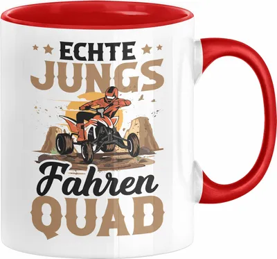 Produktbild von Quad-Fahrer Tasse Geschenk Echte Jungs Fahren Quad Geschenkidee (Rot)
