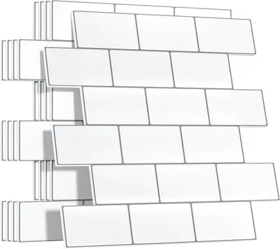 Immagine prodotto di Piastrelle adesive per pareti, 5 fogli, effetto 3D, colore bianco, per cucina