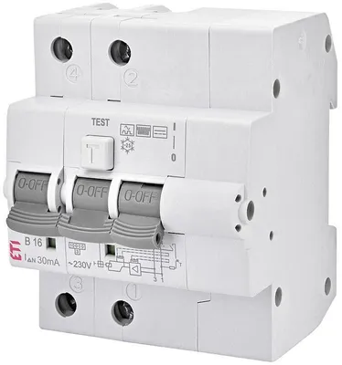 Produktbild von ETI FI-LS-Schalter KZS-4M B 2-polig B16/30mA