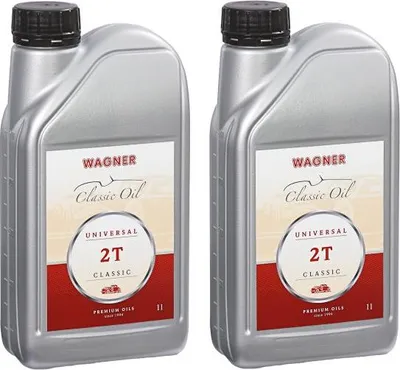 Imagen del producto de Wagner 2-Taktöl Universal 2T, semisintético, 2 x 1 litro: Aceite de 2 tiempos premium para scooters, motocicletas y vehículos clásicos