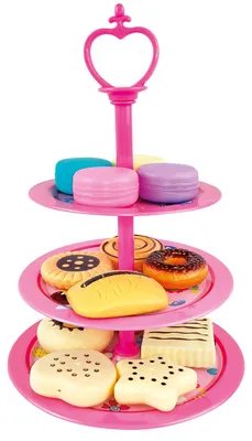 Produktbild von Bino Etagere mit Gebäck rosa Kinderküche Zubehör Teeparty Spielset