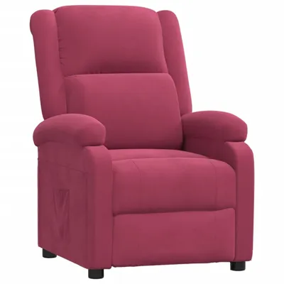 Image de Fauteuil inclinable rouge bordeaux velours
