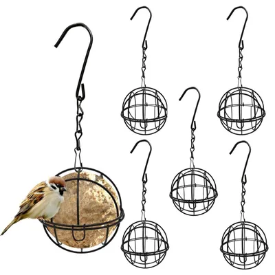 Produktbild von Meisenknödelhalter Vogelfutterspender - Metall - 6 Stück - Mit S-Haken