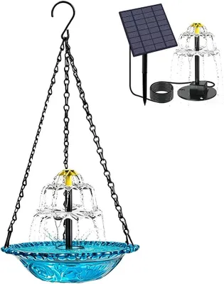 Produktbild von Hängendes Vogelhäuschen & Vogelbad: Gartendekoration & Kolibri-Futterstelle – Hängende Dekoration für Balkon oder Garten