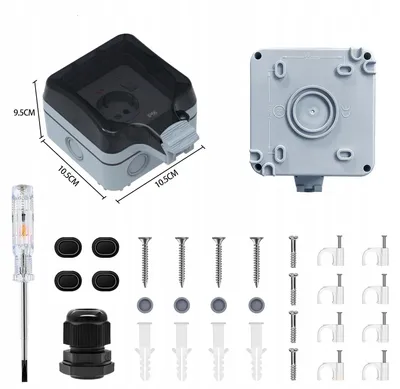 Produktbild von Wasserdichte IP66 Außensteckdose für Garten mit Schalter