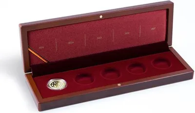 Produktbild von Münzetui VOLTERRA für 5 dt. 50-Euro-Goldmünzen „Deutsches Handwerk“ in Kapseln