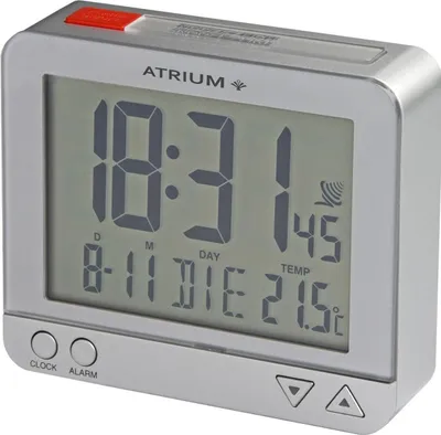 Produktbild von ATRIUM Wecker Digital Quarz Funkwecker A760-19 Nachtlicht Temperatur silber