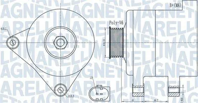 Produktbild von MAGNETI MARELLI 063732000010 Lichtmaschine Generator LiMa 150A 14V für VOLVO V70 III (135) für FORD MONDEO IV Stufenheck (BA7)