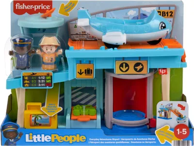 Produktbild von Fisher-Price Little People Spielset Alltagsabenteuer auf dem Flughafen, Flugzeug und 3 Spielteile, 1 Jahr(e), Mehrfarbig, Kunststoff