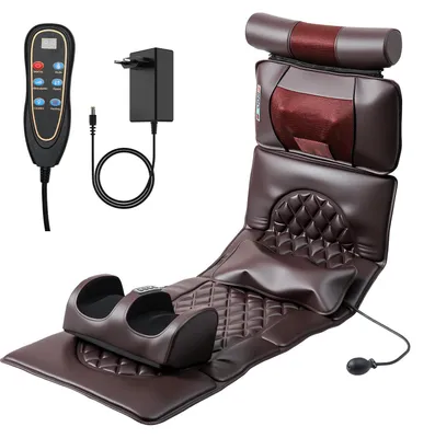 Obrázok produktu pre Elektrický masážny matrac – masážna podložka 5 v 1 – 3D masáž krku a chrbta – nastaviteľné vibrácie – funkcia vyhrievania chrbta, pása a tela