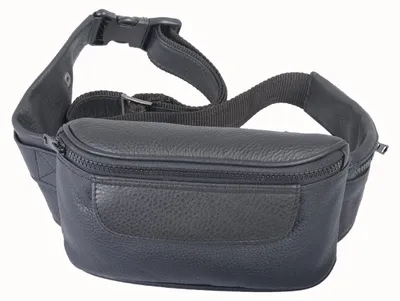 Produktbild von Gürteltasche schwarz 26x11x7cm mit 3 Reißverschlussfächern und Handytasche