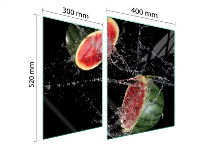 Produktbild von Glasschutzplatte Für Herd 70X52 Wassermelone