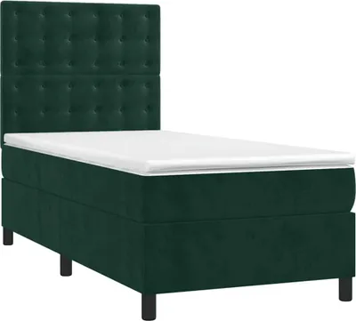 Produktbild von vidaXL Boxspringbett mit Matratze Dunkelgrün 80x200 cm Samt