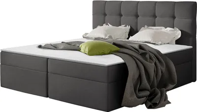 Produktbild von MIRJAN24 Boxspringbett Nele, Ehebett mit zwei Bettkästen, Doppelbett mit Topper (Farbe: Kronos 22, Größe: 180x200 cm)