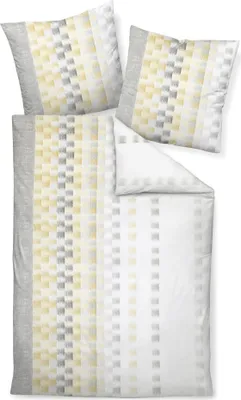 Produktbild von Janine Design Feinbiber Bettwäsche-Garnitur Design DAVOS 65124 Farbe bernstein opalgrau-03 Größe 135x200 + 80x80 cm