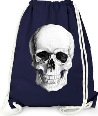 Produktbild von Moonworks® - Turnbeutel Beutel - Totenkopf navy unisize