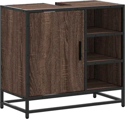 Obrázek produktu pro Koupelnová skříňka pod umyvadlo hnědý dub 65x33x60cm kompozit