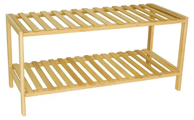 Produktbild von hausleben Bambus Schuhregal, 2 Ebenen, 70x28x33 cm, Naturholz Standregal
