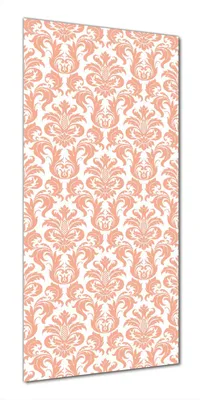 Produktbild von Wallario selbstklebende Duschrückwand 70 x 180 cm mit Motiv Königliche Schnörkelei in weiß und orange - Wandverkleidung mit Hochglanzlaminat in Glasoptik