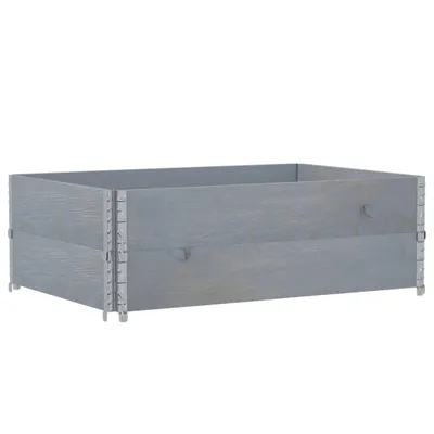Produktbild von vidaXL Paletten-Aufsatzrahmen 2 Stk. Grau 120x80 cm Massivholz Kiefer