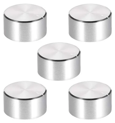 Potentiometerknopf 5er-Pack, Aluminium, 25x13 mm, silber