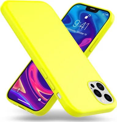 Produktbild von NALIA Neon Handy Hülle für iPhone 12 Pro Max, Slim Case Schutz Cover Etui Bumper Gelb
