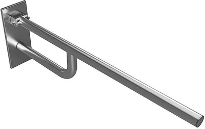 Produktbild von BELP Stützklappgriff Edelstahl gebürstet mit Abdeckung 100x250x760 mm, 120 kg Traglast für Bad & WC >> zum Bohren