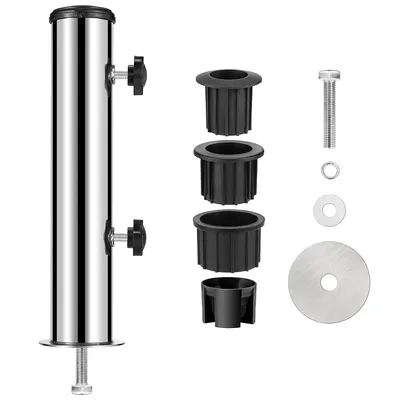 Produktbild von Balkon Schirmständer aus Edelstahl,Sonnenschirmhalter mit verstellbare Halterung für Terrasse, Balkon, Dock und DIY Schirmständer