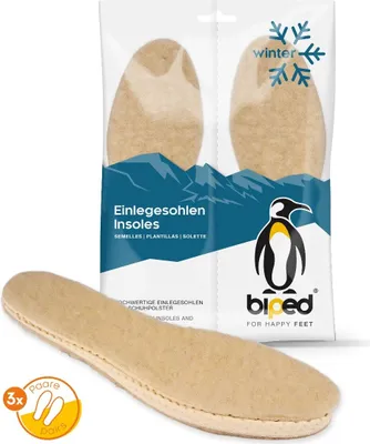 Produktbild von biped 3 Paar Schafwollsohlen mit Natur Latex Unterseite z2389(42)