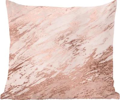 Produktbild von MuchoWow® Zierkissen Sofakissen Wohnzimmer Dekokissen 50x50 cm Marmor - Rosa - Roségold - Komfort - Sofakissen