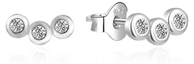 Productafbeelding van Zilveren oorbellen met heldere zirkonia, model AGT-E101PW