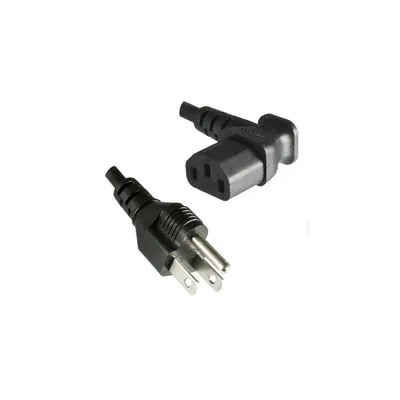 Image de Cordon d'alimentation pour appareils de bureau, coudé à 90°, fiche américaine, 1,8 m, C14