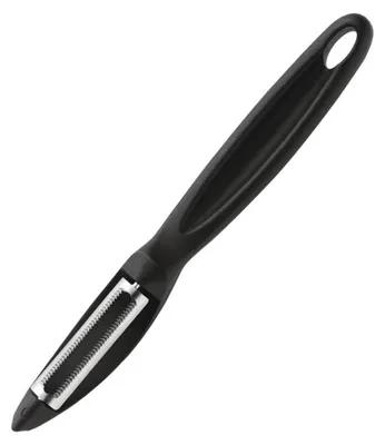 Produktbild von Allzweckschäler 18 cm schwarz, Zackenschliff Klinge, Gemüseschäler Kunststoff