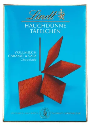 Image de Lindt Tablettes ultrafines Chocolat Caramel et Sel 125g