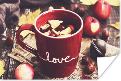 Produktbild von MuchoWow® Poster Tee - Apfel - Preiselbeere 180x120 cm - Fotoplakat
